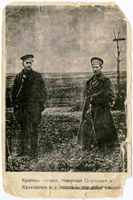 Красные казаки товарищи Подтёлков и Кривошлыков у виселицы перед казнью от рук белоказаков. 11 мая 1918г