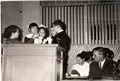 1971г. 1-я слева Настоящая В.Н. Поздравление учителей с 20-летием школы.