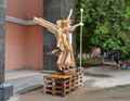 Деревянная скульптура "Трехликий Ангел" Ильи Гуреева