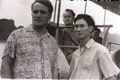 Советский специалист во Вьетнаме П.Г. Курис с переводчиком на катере. Залив Халонг, 1965г