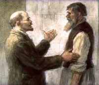 Иллюстрация к стихотворению А. Твардовского "Ленин и печник"